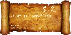 Világi Kornélia névjegykártya